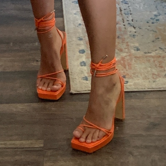 EGO Shoes - Orange heels with straps!
